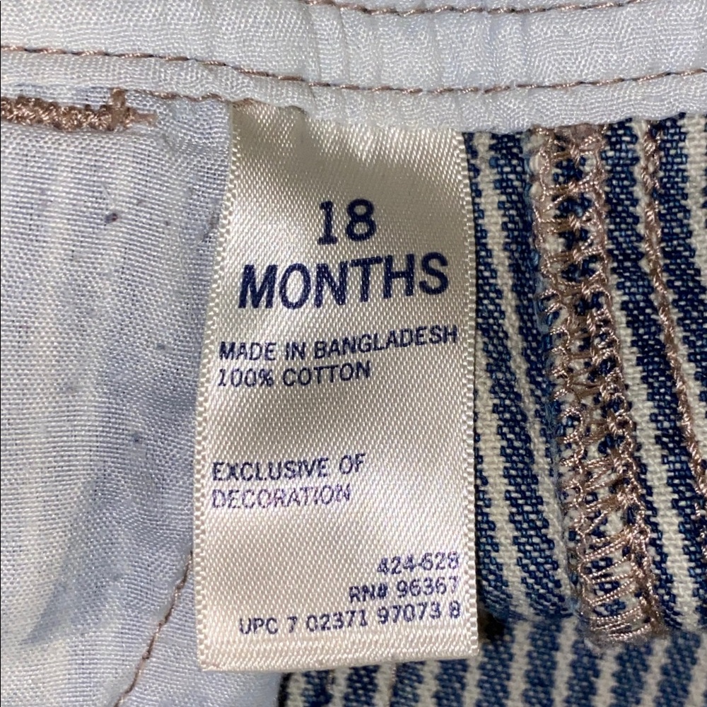 Vintage Oshkosh B'gosh Striped Railroad Overalls 18 Months Vestbak - Picture 10 of 11